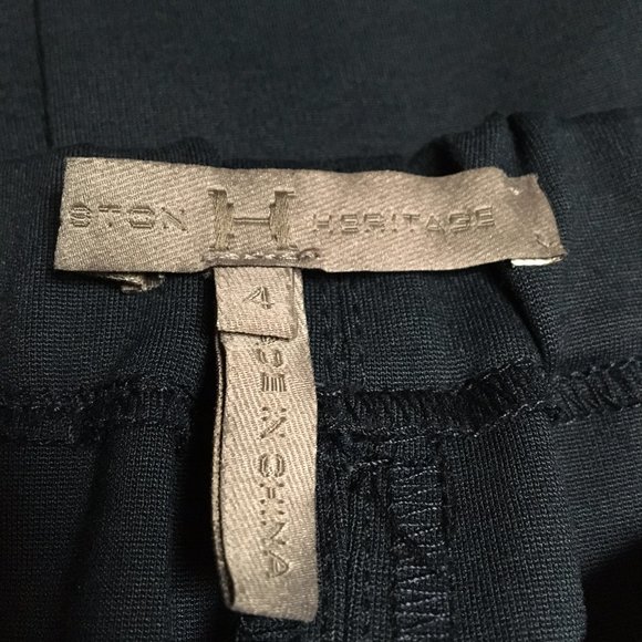 Leather and fabric pencil skirt, US4, dark blue - Picture 4 of 7